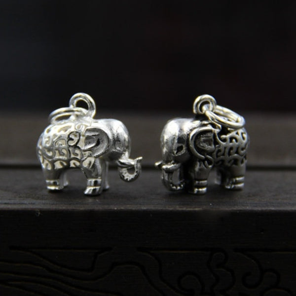 925 Sterling Silver Elephant Charm 15mm
