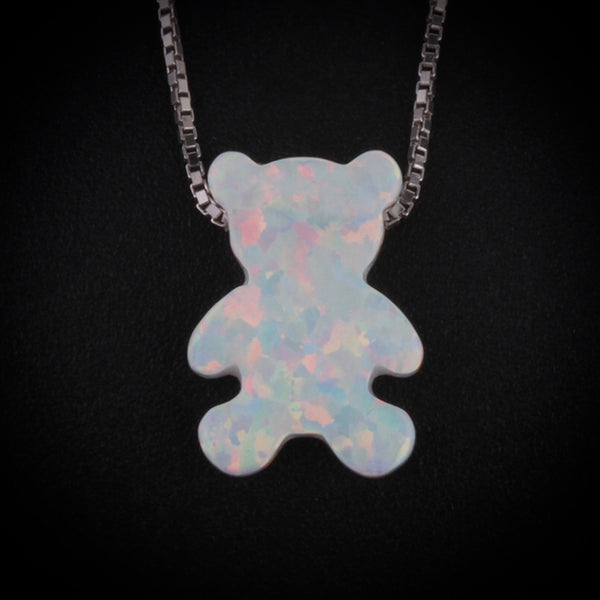 Lab Created Opals – White Opal Bear - Shelly Crag Imports