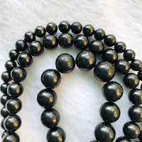 Natural Shungite Round Stone Beads