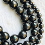 Natural Shungite Round Stone Beads