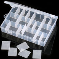 Polypropylene Resizable Divided Storage Box, 7.7x5x1.4 in
