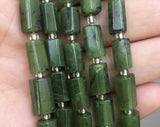 Canadian Greenstone Nephrite Jade Gemstone Polished Barrel Beads - Shelly Crag Imports