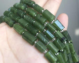 Canadian Greenstone Nephrite Jade Gemstone Polished Barrel Beads - Shelly Crag Imports