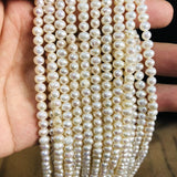 White Freshwater Potato Pearls, 15in Strand