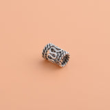 Sterling Silver Barrel Spacer Beads, Bali Style Scroll & Rope Pattern, 10 ea.