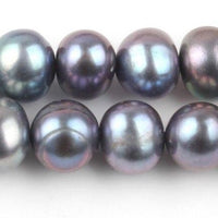 7mm Dark Gray  Freshwater Potato Pearls, 15in Strand