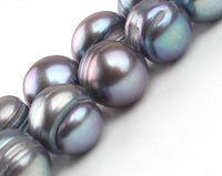 10mm Dark Gray Freshwater Potato Pearls, 15in Strand