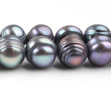 10mm Dark Gray Freshwater Potato Pearls, 15in Strand