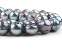 10mm Dark Gray Freshwater Potato Pearls, 15in Strand