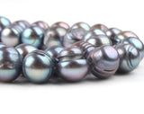 10mm Dark Gray Freshwater Potato Pearls, 15in Strand