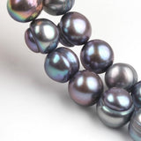 10mm Dark Gray Freshwater Potato Pearls, 15in Strand