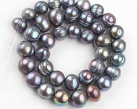 10mm Dark Gray Freshwater Potato Pearls, 15in Strand