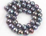 10mm Dark Gray Freshwater Potato Pearls, 15in Strand