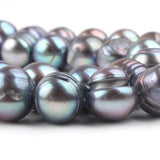 10mm Dark Gray Freshwater Potato Pearls, 15in Strand