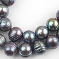 10mm Dark Gray Freshwater Potato Pearls, 15in Strand