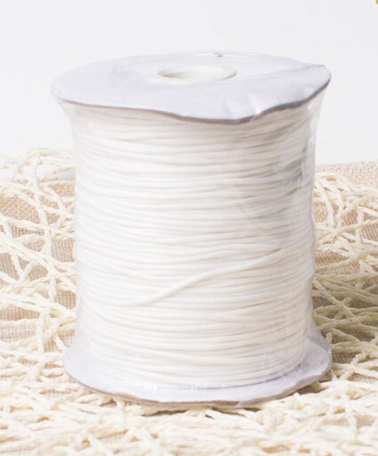 Waxed Polyester Braided Cord, White