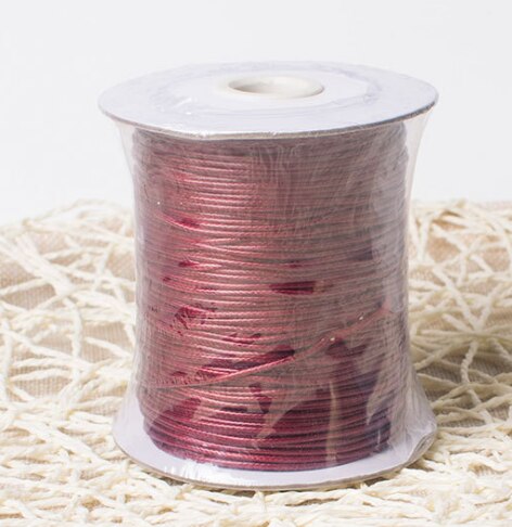 Waxed Polyester Braided Cord, Dark Red