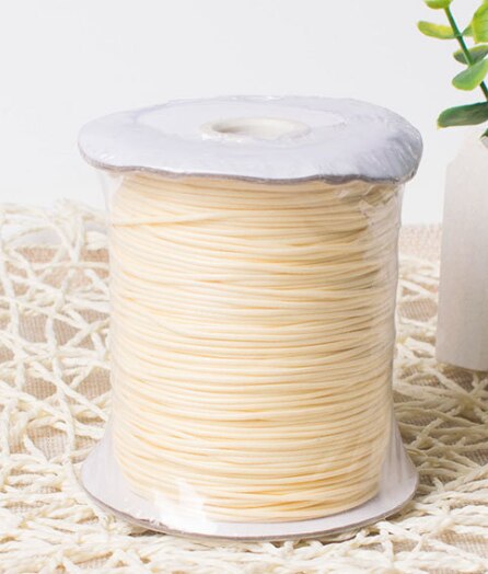 Waxed Polyester Braided Cord, Ivory