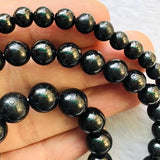 Natural Shungite Round Stone Beads