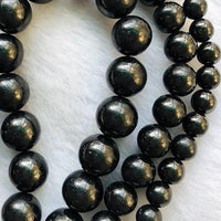 Natural Shungite Round Stone Beads