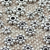 Sterling Silver Spacer Daisy Beads, 10 ea.