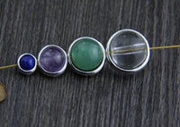 Sterling Silver Round Bead Frames, 4 ea.