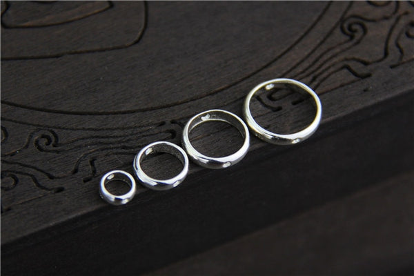 Sterling Silver Round Bead Frames, 4 ea.