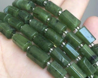 Canadian Greenstone Nephrite Jade Gemstone Polished Barrel Beads - Shelly Crag Imports