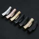 Stainless Steel Tube Trigger Clasps, Spring Loaded Push-to-Lock, for Corded Bracelets, 2 ea. Size 3mm