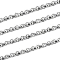 Sterling Silver Chain by the Meter Bulk, Rolo Belcher Links