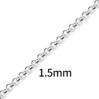 Sterling Silver Chain by the Meter Bulk, Rolo Belcher Links