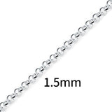 Sterling Silver Chain by the Meter Bulk, Rolo Belcher Links