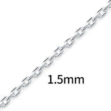 Sterling Silver Chain by the Meter Bulk, Open Cable Links, 1.5mm