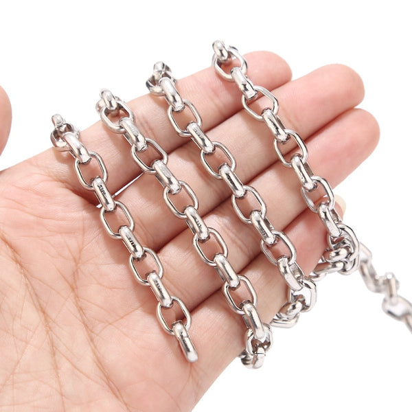 Hypoallergenic 316L Stainless Steel 7mm Large Link Rolo Cable Chain - Shelly Crag Imports